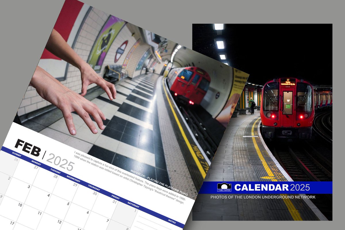 FEBRUARY 2025
This month is Waterloo Station

I love the piano key floor tiles on the Bakerloo line at Waterloo London Underground station. So I was pleased to finally capture some fun photography of the overlooked feature. 

Thank you Musician Fiona Fey for lending a hand.