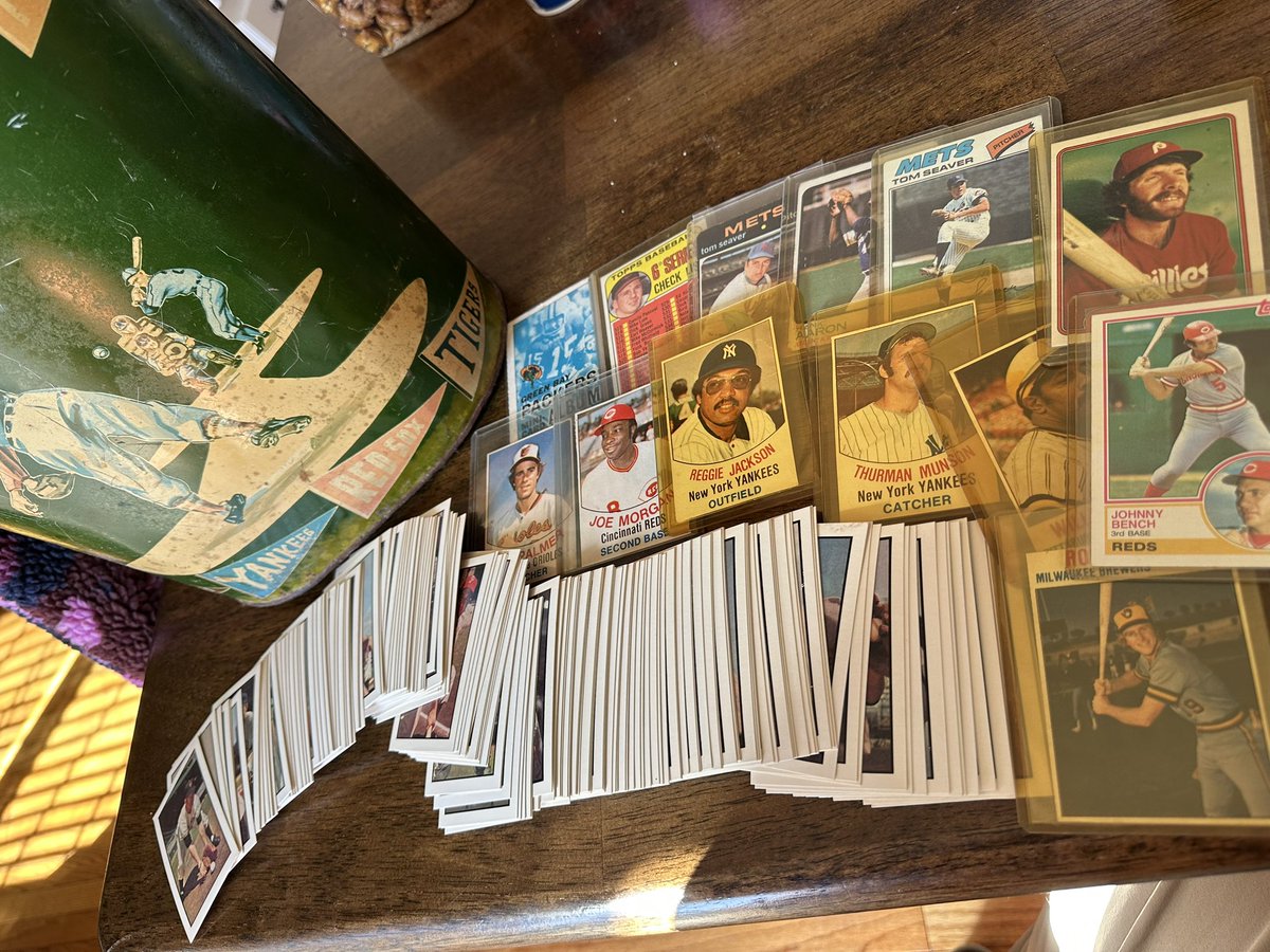 First card show in months with the Grandson, the hobby appears to be alive and well.  Absolutely packed, buying, selling, trading.  Vast majority is new stuff but lots of interest in it.  Couldn’t pass on the 40’s/50’s trash can and 53 Bowman reprint set, Hostess as well