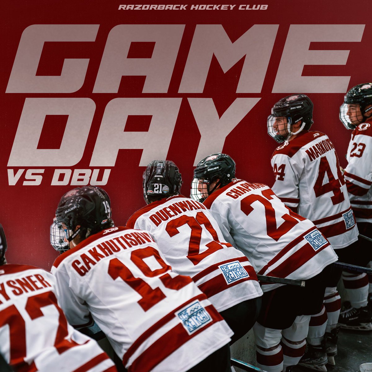 RazorbackMHClub's tweet image. D3 AWAY GAME 🏒🥅
vs DBU

📍 Children’s Health Star Center, TX
⏱️ 8:15 pm
📺 Available on YouTube: DBU Hockey

#wps #woopig #achahockey #razorbackhockey #l