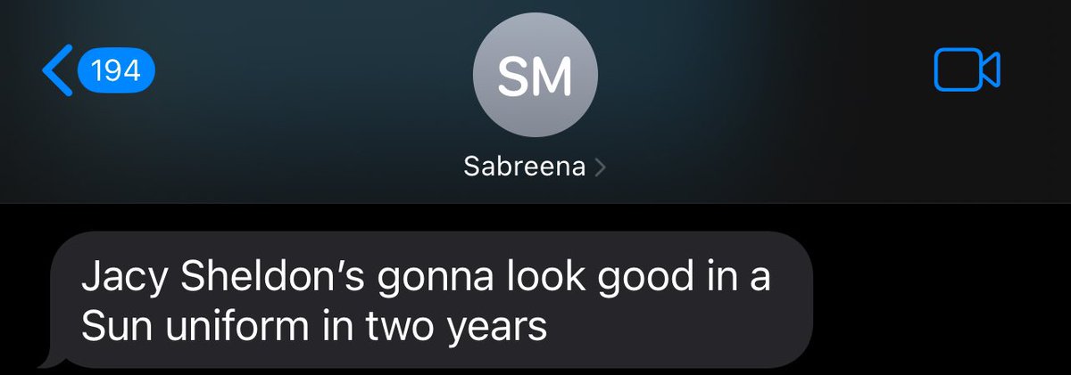 I got this text from <a href="/sabreenajm/">Sabreena Merchant</a> in July.
Can’t believe you were a year late