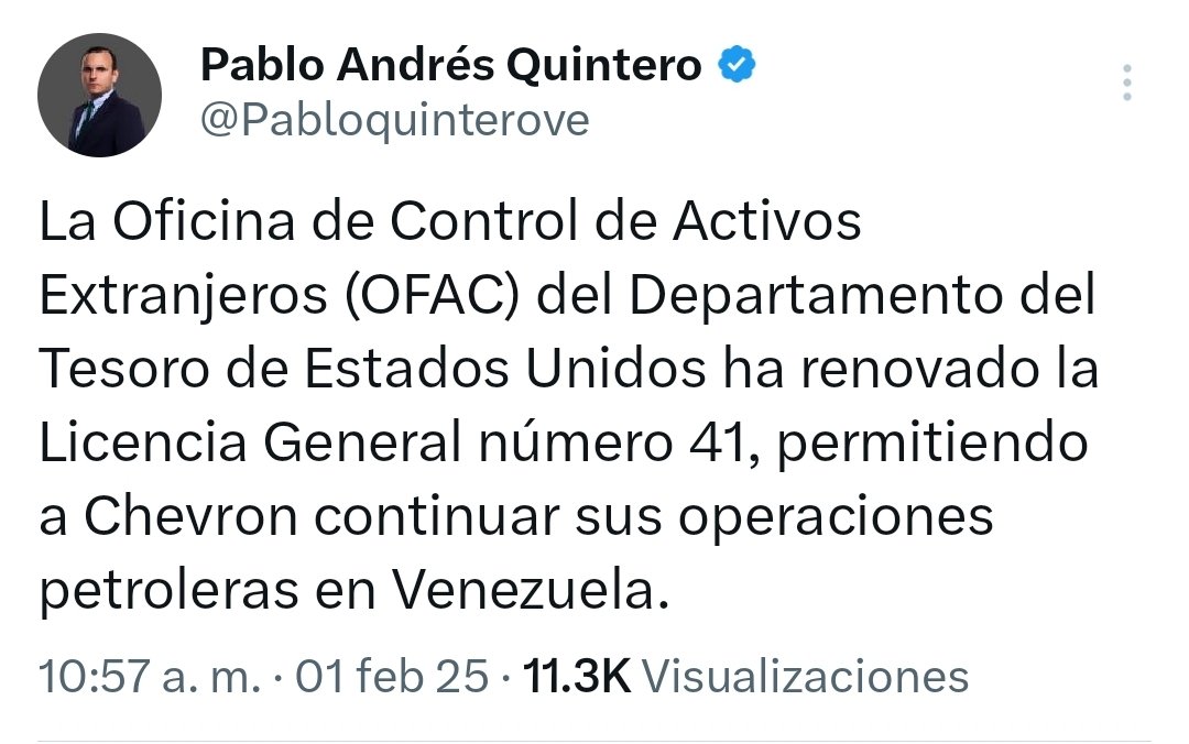 El 19 de Enero, Marco Rubio decía que iban a examinar las licencias petrolera y serían eliminadas.

Hoy Venezuela amanece con que la licencia de renovó.

Siga rezandole al vende humo de Rubio.