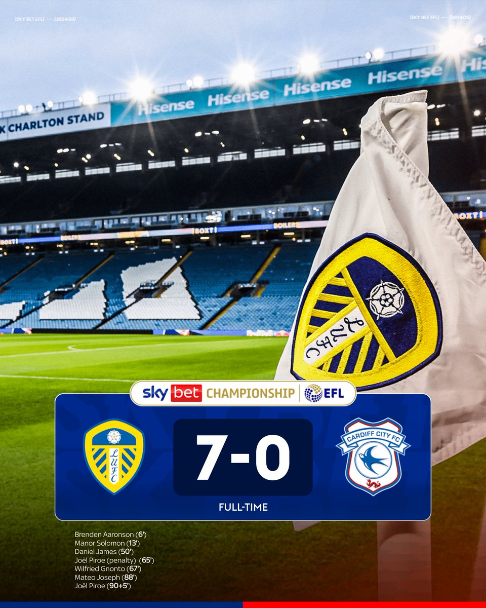 Statement win from the <a href="/SkyBetChamp/">Sky Bet Championship</a> leaders 👊

Two points clear with a goal difference of +41 (14 better than the next) 💪

Can anyone stop <a href="/LUFC/">Leeds United</a> this season? #LUFC