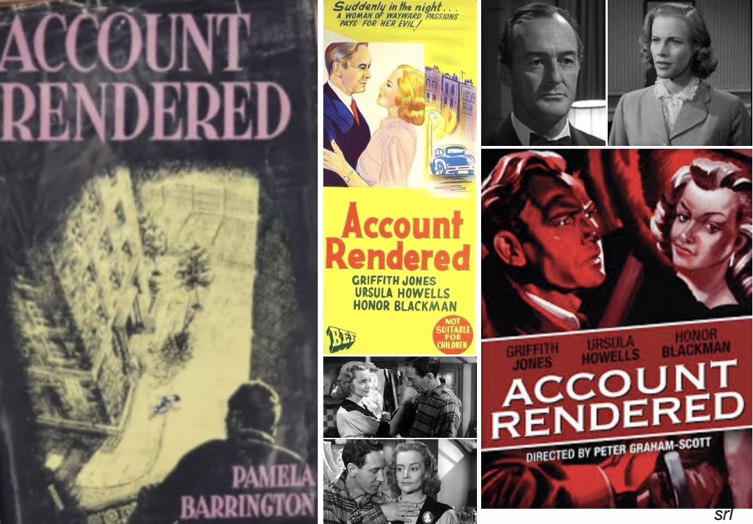SaveRedlandLibr's tweet photo. 5:35pm TODAY on @TalkingPicsTV
The 1957 #FilmNoir #Crime #Mystery film🎥 “Account Rendered” directed by #PeterGrahamScott from a screenplay by #BarbaraSHarper
Based on #PamelaBarrington’s 1953 novel📖
🌟 #GriffithJones #UrsulaHowells #HonorBlackman #EwenSolon #CarlBernard https://t.co/68oDtORNSl