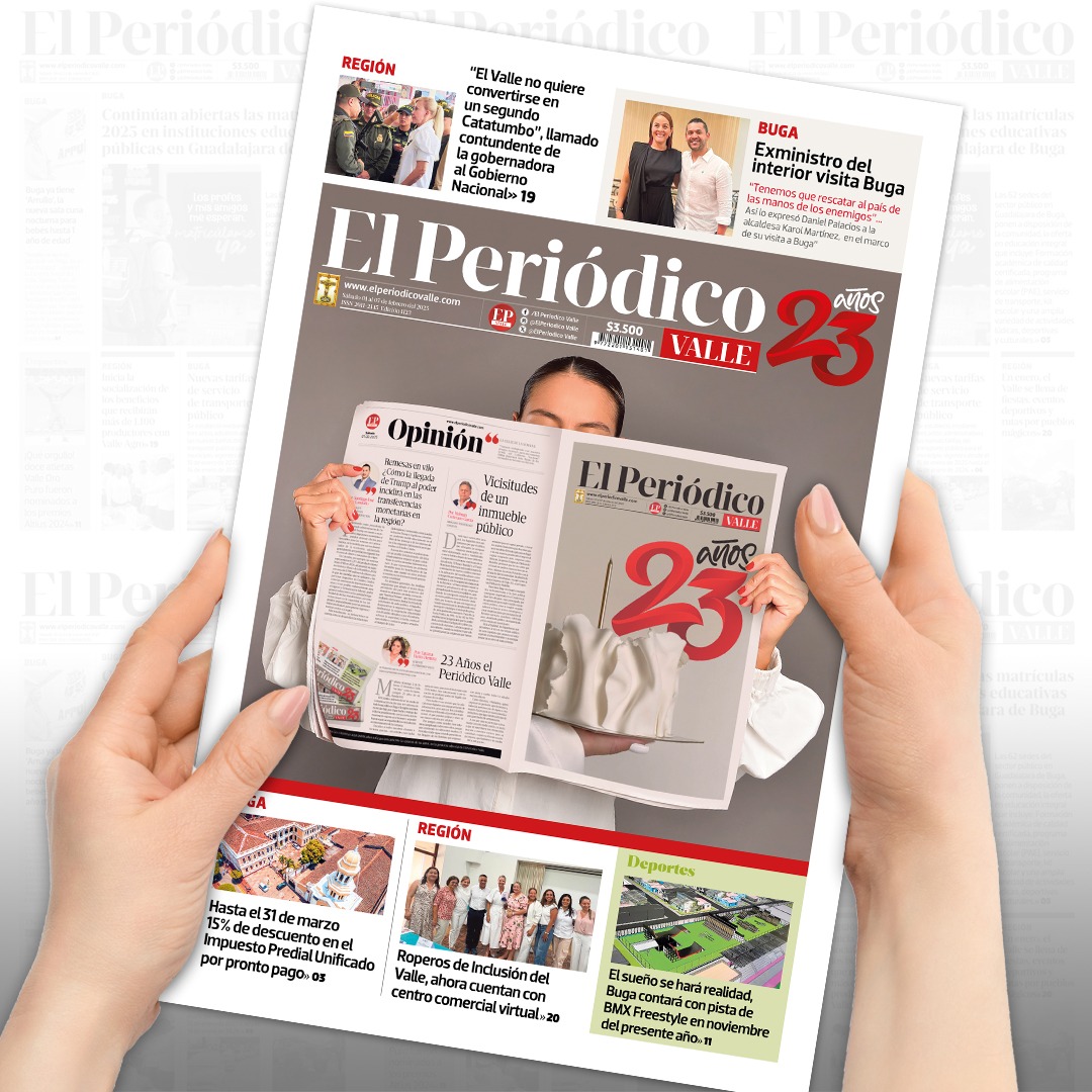 🗞El Periódico Valle🗞 pone en sus manos la edición 1123, hoy sábado 1 de febrero 🤓 con todas las noticias locales, regionales, políticas, judiciales y mucho más.
¡Cómprelo ya!🌞 #ValledelCauca #PeriodismoDigital #buga