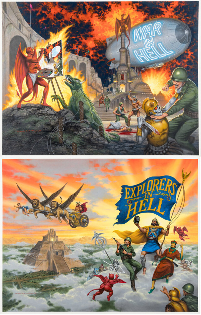 All good things must come to an end, and these are the last two paintings I have up for sale at Heritage. I am ending this round with two of my best paintings, from the “Heroes in Hell” series, “War In Hell” and “Explorers in Hell.”
comics.ha.com/c/search/resul…