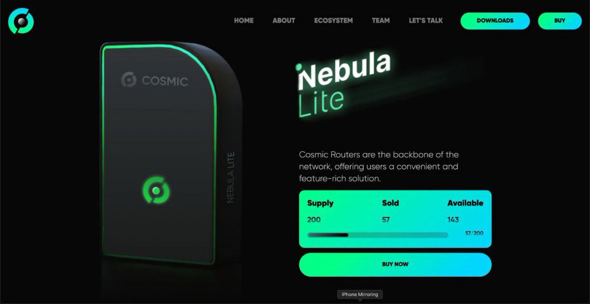 Network_Cosmic_'s tweet photo. You can now track sales of the Nebula Lite in real time on our website!

As a waitlist winner you have 12 more hours to claim before we open up to first come, first serve!

https://t.co/ZDY05q8zlK https://t.co/n1XQnba8OR