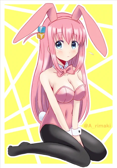 バニー誰描くアンケで1位になったバニーぼっちちゃん描きましたー!!!#毎日自作絵を載せる  32日目 #ぼっち・ざ・ろっく 