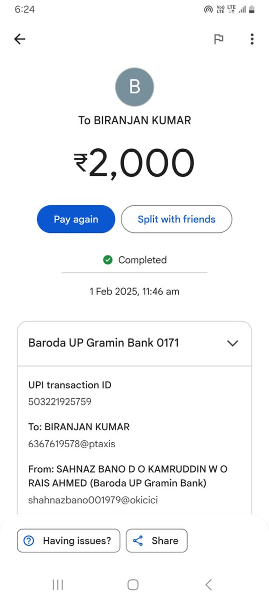 Aaj didi k account se ek fraud ne lic agent bankar 28000 Rs thag liye 
<a href="/cyberabadpolice/">Cyberabad Police</a> <a href="/Uppolice/">UP POLICE</a> <a href="/CMOfficeUP/">CM Office, GoUP</a> <a href="/myogiadityanath/">Yogi Adityanath</a> 
Kindly provide urgent support 
Kindly block all money from UPI address 6367619578@ptaxis
<a href="/AxisBank/">Axis Bank</a> <a href="/AxisBankSupport/">Axis Bank Support</a> 
Sample UPI Ss shared