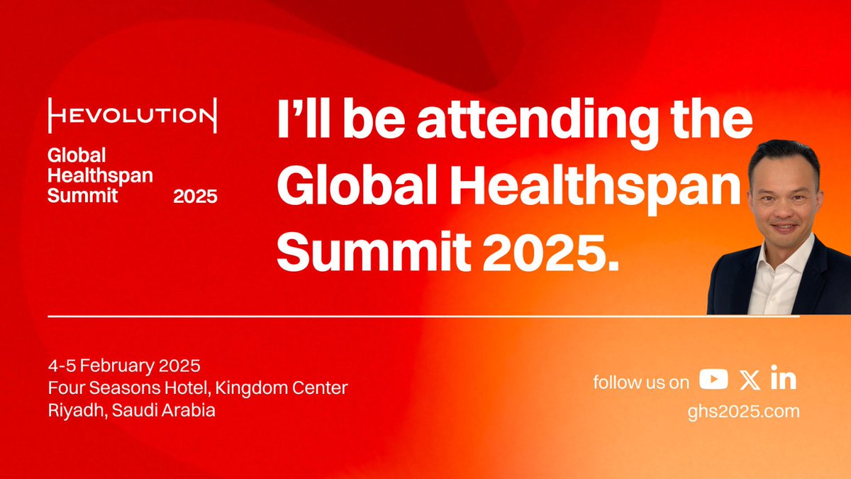 Heading to sunny #Riyadh! ☀ for <a href="/Hevolution/">とうふっふ</a> Foundation’s #GlobalHealthspanSummit2025. 
Excited to learn from the brightest minds and changemakers in #healthspan science about advances in healthy aging. Join me or catch it on YouTube! ghs2025.com #GHS2025