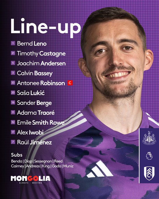 XI: Leno, Castagne, Andersen, Bassey, Robinson, Lukić, Berge, Adama, Smith Rowe, Iwobi, Raúl.

Subs: Benda, Diop, Sessegnon, Reed, Cairney, Andreas, King, Godo, Muniz.