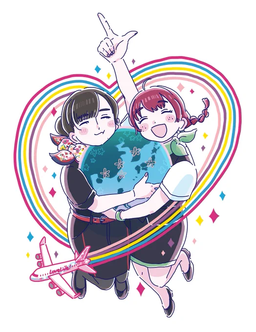 こちらのエマちゃん指出さんのおふたりを描かせていただいてました!明日もどなたにとってもHAPPYでNICEなDAYになりますように最高へFly…!!#LLSAT_横浜_day1 #LLSAT_横浜_day2 