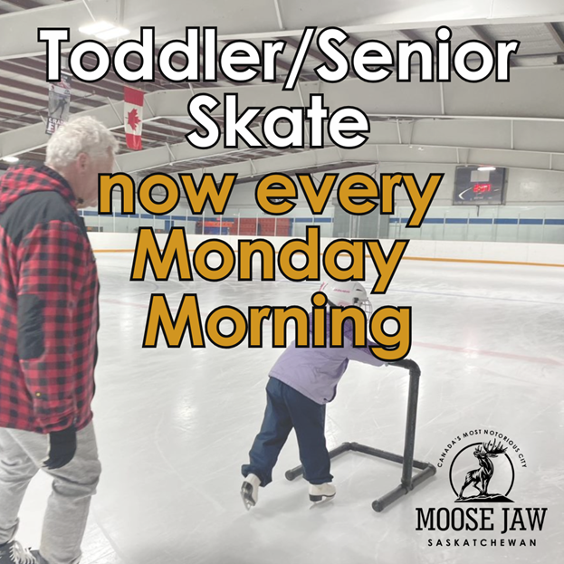 CityofMooseJaw's tweet photo. By popular demand... the Toddler Skate is now a weekly event!

Join us every Monday morning from 9:00-10:00 am at the Kinsmen Arena for a skate perfect for Parent n' Tot duos and Seniors alike.
Pre-register today on the free City App.
#NotoriouslyActive #WinterActive https://t.co/7grvqe5ipB