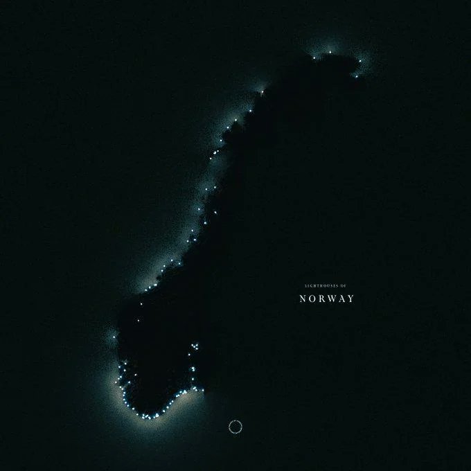 Rainmaker1973's tweet image. Lighthouse map of Norway