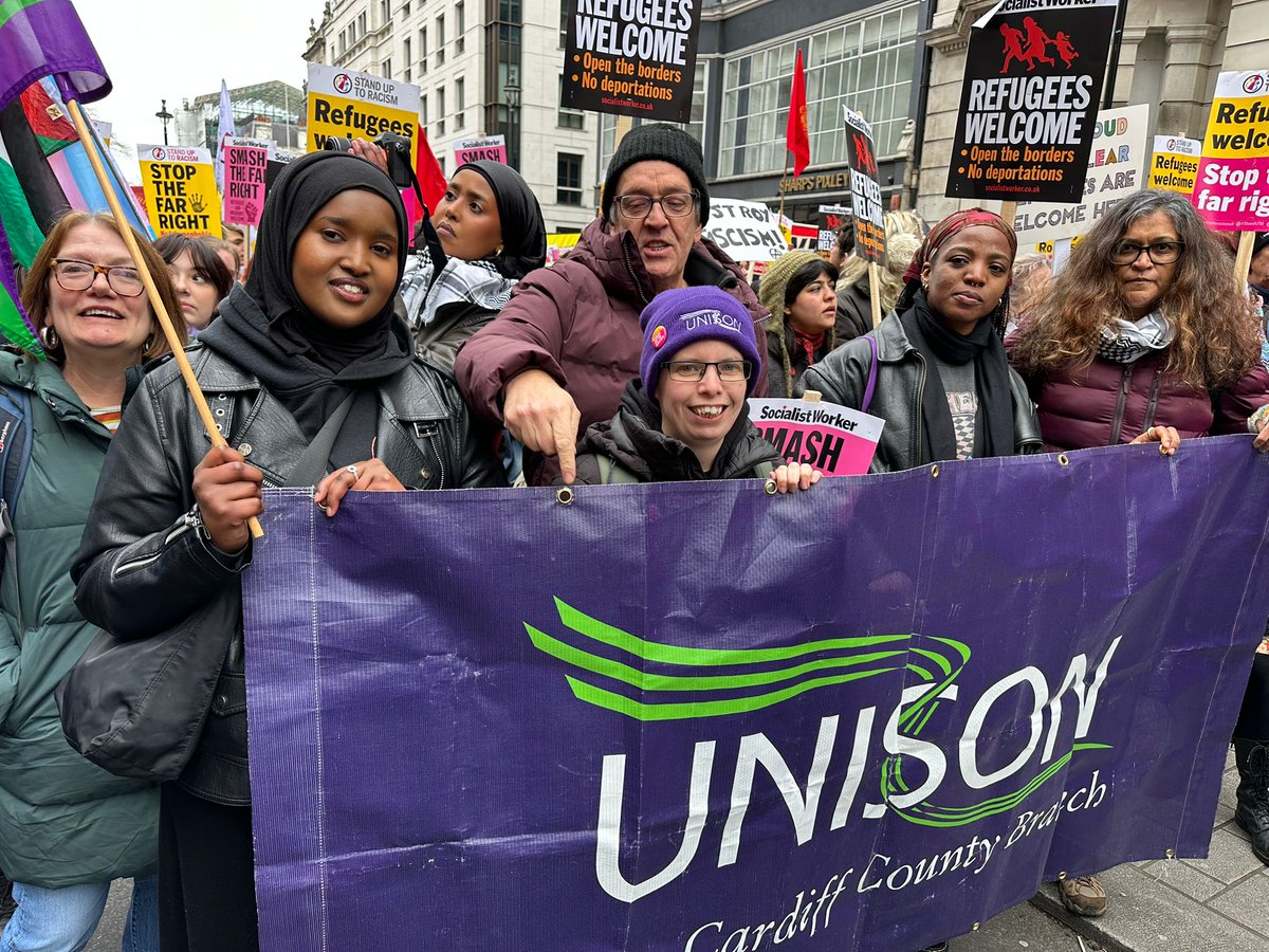 Unite Against Fascism (@uaf) on Twitter photo South Wales <a href="/unisontheunion/">UNISON - UK's largest union</a> members on the march.
<a href="/AntiRacismDay/">Stand Up To Racism</a> <a href="/walestuc/">TUC Cymru</a> <a href="/UnisonCardiff1/">@cardiffunison.bsky.social</a> South Wales <a href="/unisontheunion/">UNISON - UK's largest union</a> members on the march.
<a href="/AntiRacismDay/">Stand Up To Racism</a> <a href="/walestuc/">TUC Cymru</a> <a href="/UnisonCardiff1/">@cardiffunison.bsky.social</a>