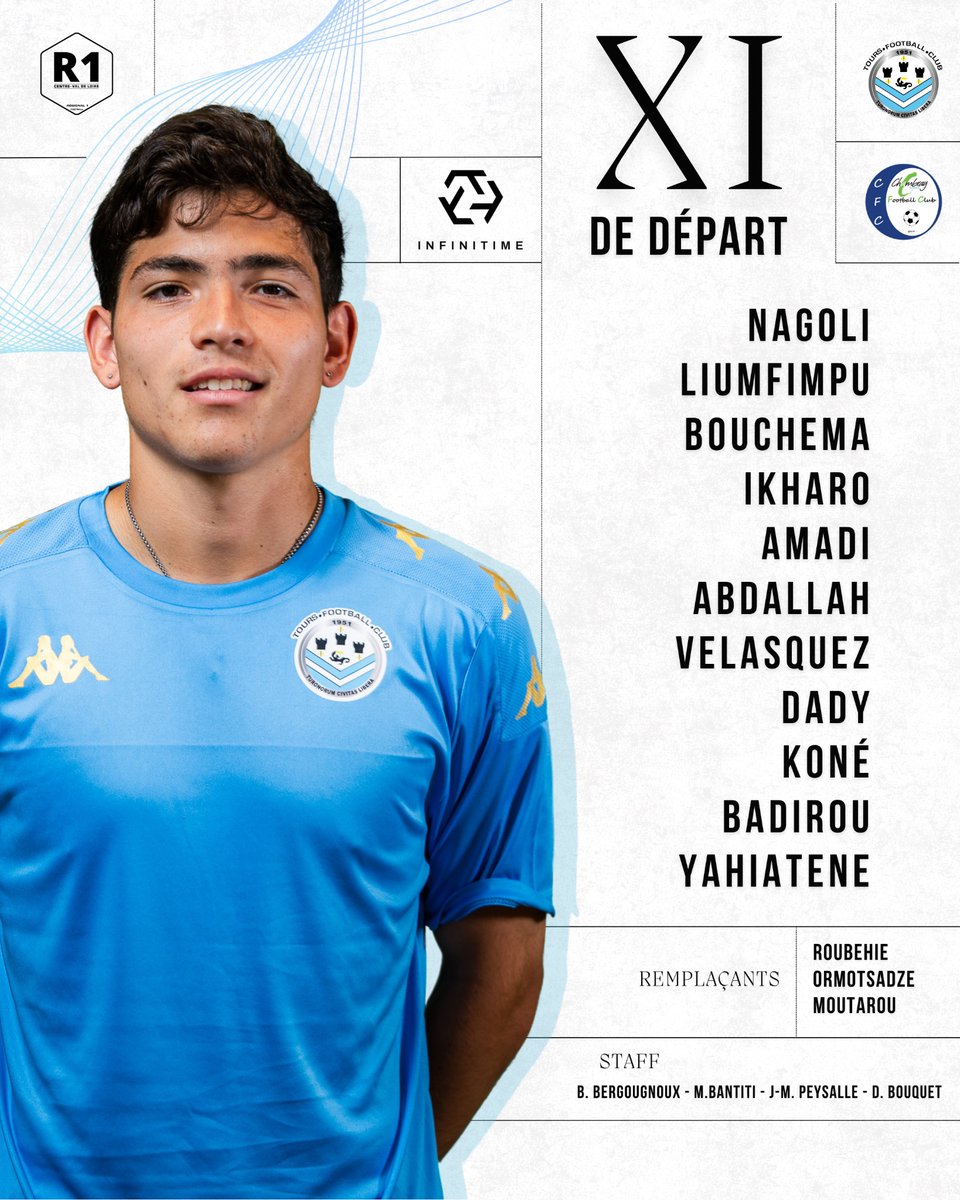 𝗟𝗘 1️⃣1️⃣ 𝗗𝗘 𝗗𝗘́𝗣𝗔𝗥𝗧 

Voici la composition de nos joueurs aui disputeront leur ultime match avec fierté et honneur face au Chambray FC 👊

🤝 infinitime.fr

#Régional1 #AllezTours #ToursFC #TousCielEtNoir