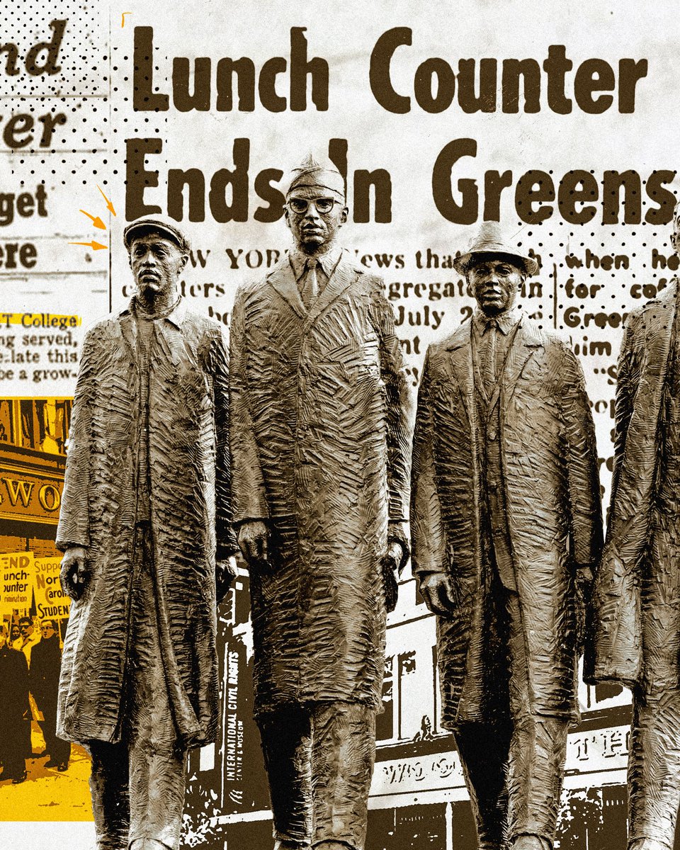 Today, we pay tribute to the courage and resilience of The A&amp;T 4 – Ezell Blair, Jr (Jibreel Khazan), Franklin McCain, Joseph McNeil, and David Richmond. 

🎨 <a href="/336Designer/">𝙠𝙧𝙞𝙨 | 336 Designer</a>