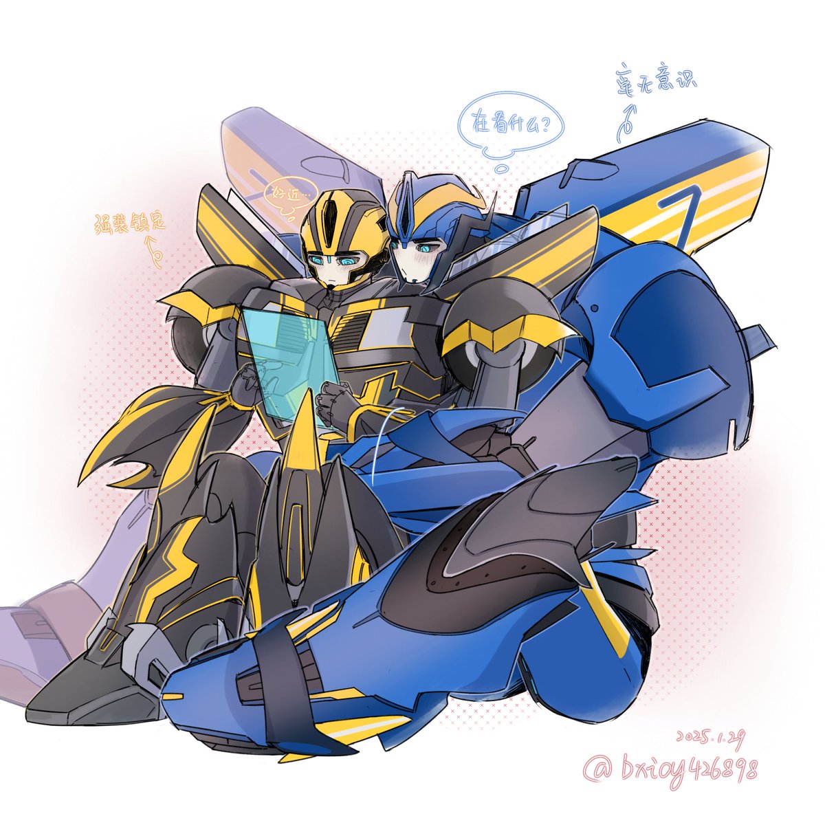 Hugging and training #smokebee #smokescreen #bumblebee #TransformersPrime