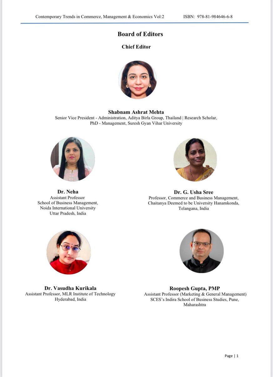 ShabnamMehta29's tweet photo. Collaborated with senior faculty to edit the book titled “Contemporary Trends in Commerce, Management &amp; Economics Vol:2”. The book is available on Amazon Kindle  https://t.co/rwji2g9CyL. https://t.co/FpBCdPFFSS