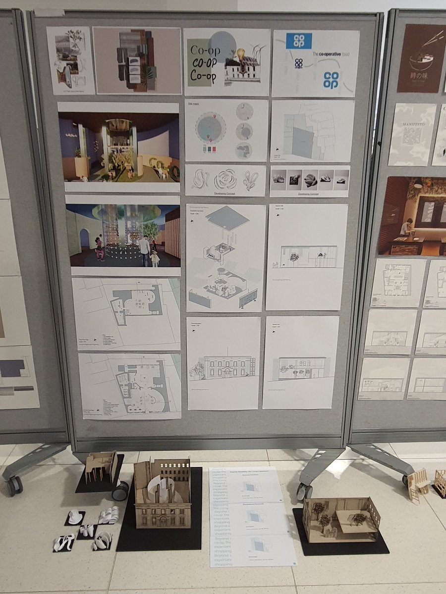 Hey guys , it's been a little while but I wanted to share that I finished my 2nd project at university year 2 !! Here was my pin up presentation 📌  This was based on a future beyond the co-op retail experience interior architecture and design!!