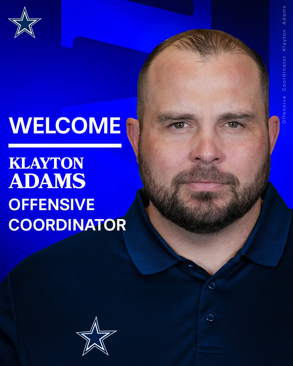 dallascowboys's tweet photo. Welcome to Dallas, Coach Adams! ⭐️

#DallasCowboys | 🗞️: https://t.co/qLEN8e5Mfm https://t.co/QHHgDaXWvA