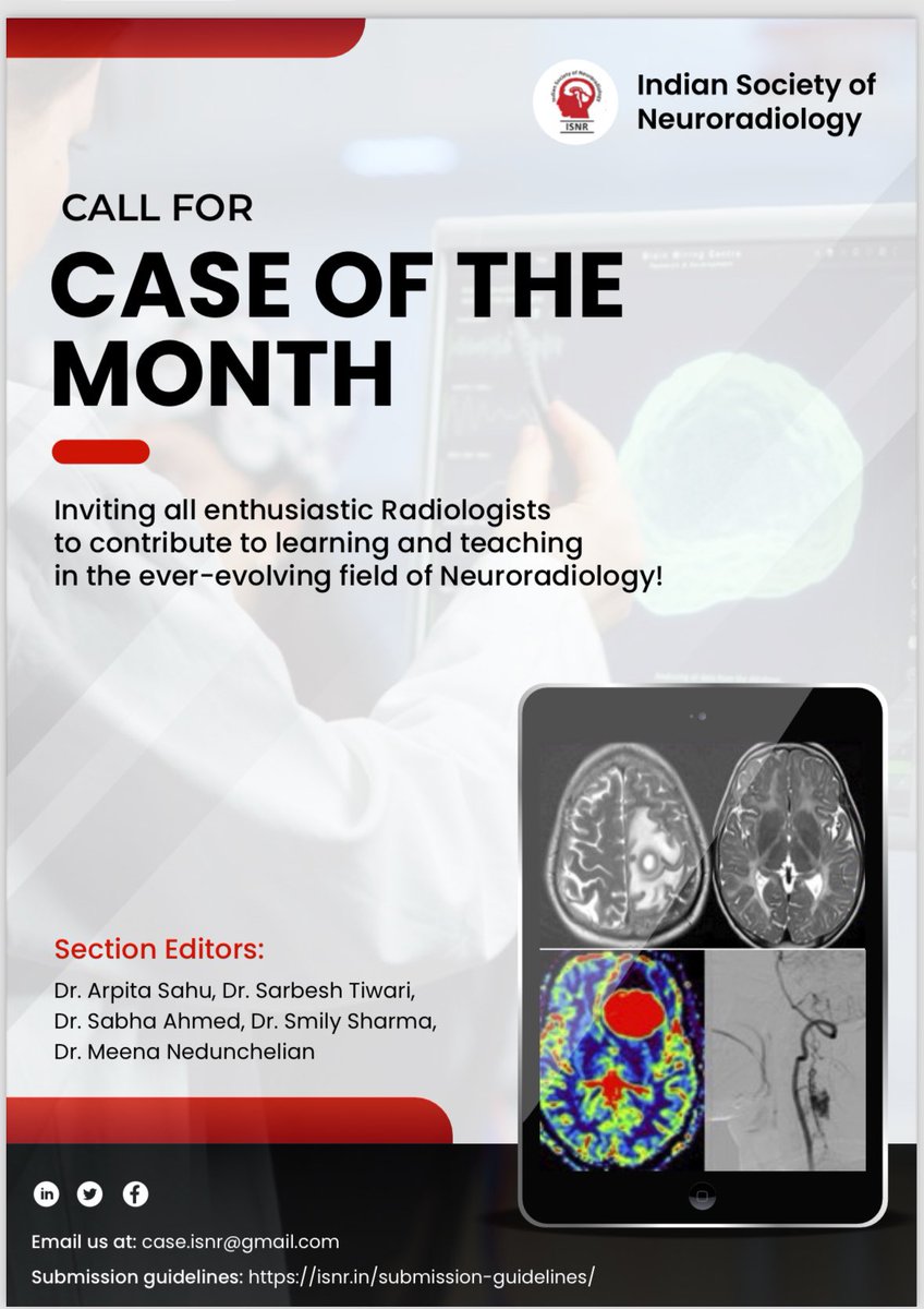 DrSmilySharma's tweet photo. Contribute to the prestigious ISNR and challenge the NeuroRad world with your best case! 

#ISNR #CaseOfTheMonth #DiagnosticAndInterventionalNeuroradiology 

@Mjoshiindia https://t.co/zF72lXEwuS