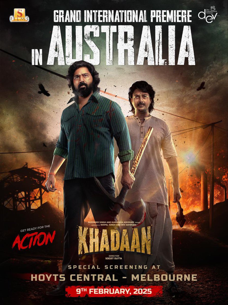 devpl_official's tweet image. KHADAAN-এবার Australia তে। 🔥🇦🇺

KHADAAN is coming to Austraila - Be there for a action packed evening at the special screening on 9th February at Hoyts Central, Melbourne.

#Khadaan #Dev46 #KhadaanGoesInternational #KhadaanInternationalTour