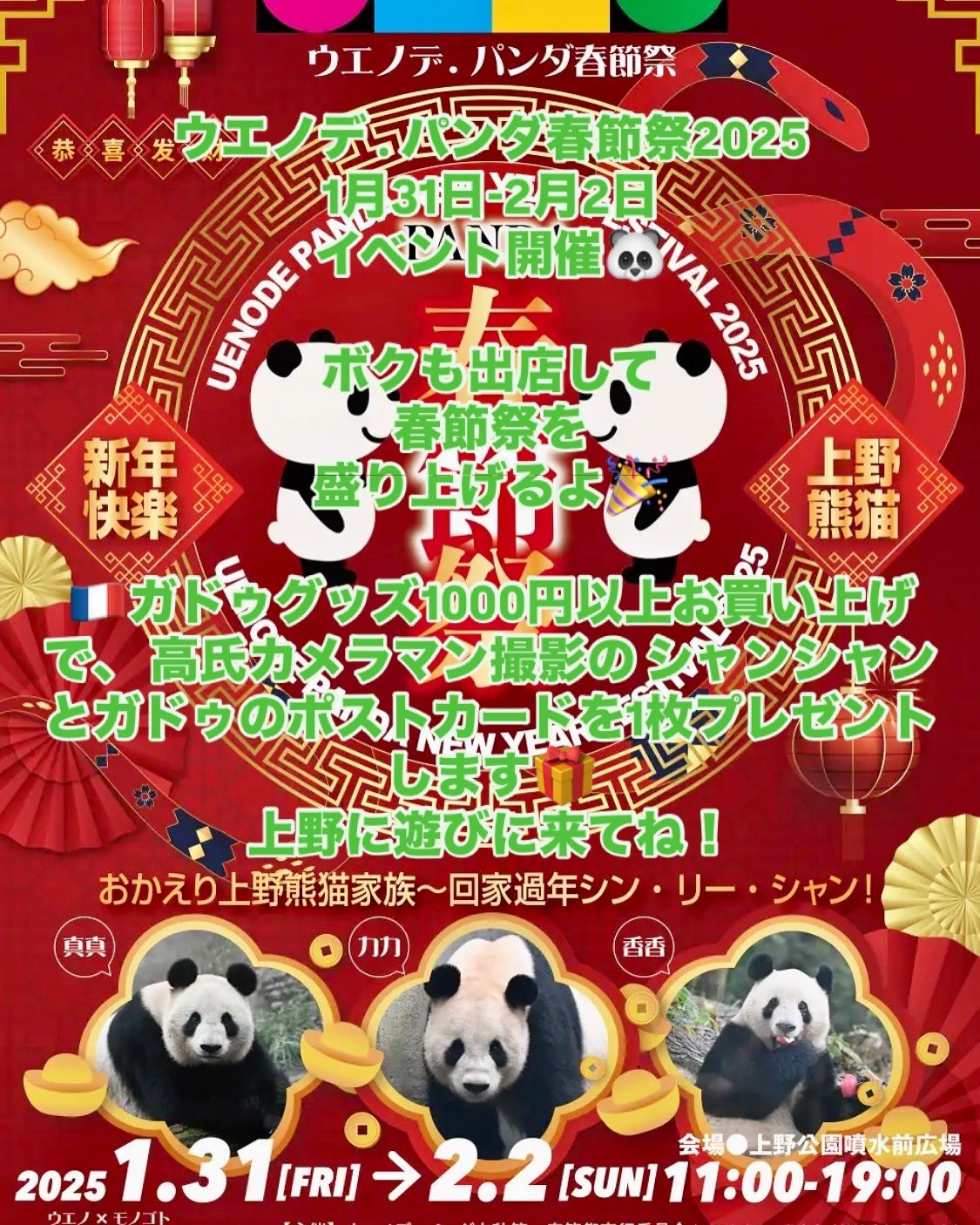 シャンシャン ポストカード 上野動物園 公式写真 販売終了