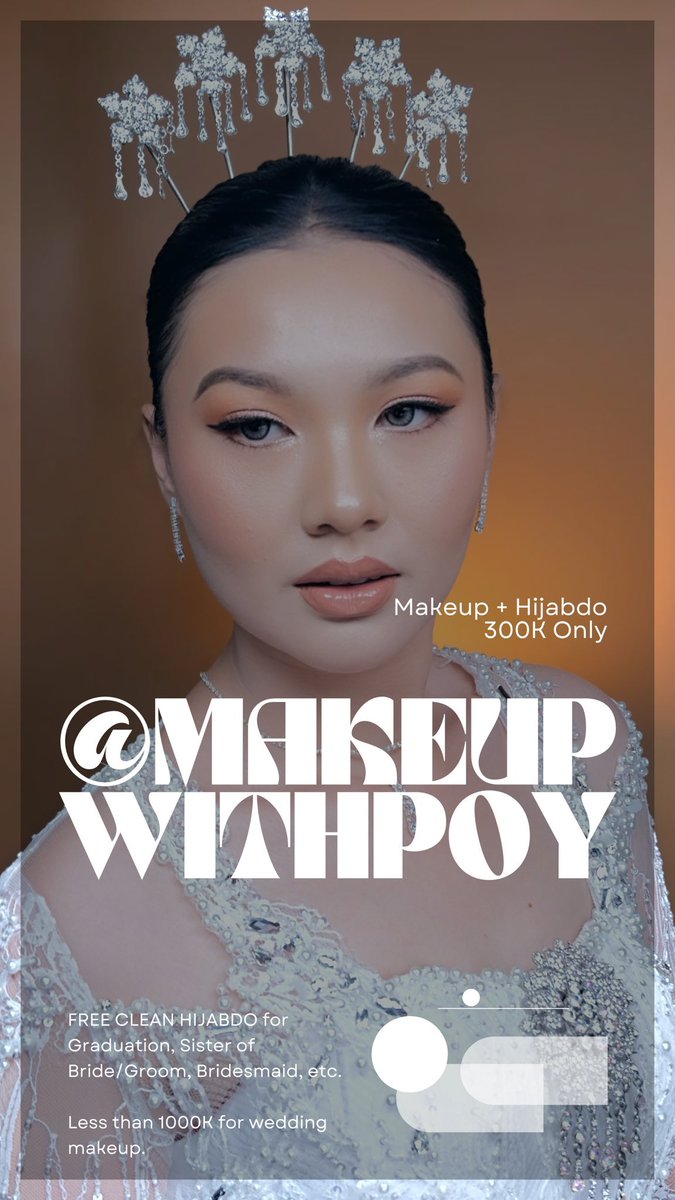 ohmy_beautybank's tweet photo. [OMBBPP]

✨ MUA BEKASI 300K ✨

Cari makeup artist buat wisuda, bridesmaid, lamaran atau wedding di Bekasi dan sekitarnya? 🤗

Coba cek @/makeupwithpoy di IG/TikTok deh guys, 300K udah dapet clean hijabdo 😱 

Makeup wedding di bawah 1jt ‼️

Cus kepoin, takutnya keburu full bookingannya 🫵