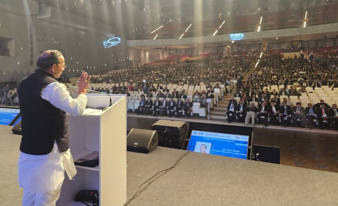 ArunSinghbjp's tweet photo. I feel privileged to discuss the #UnionBudget2025 before the esteemed gathering of World Forum of Accountants organised by my own alma mater @theicai.

I congratulate CA Ranjeet Kumar Agarwal ji, President ICAI and the entire team for organising WOFA in India and selecting a very pertinent theme- 'Accountability Meets Innovation (AI): For a Sustainable Planet', which is not just a phrase, but a clarion call for global sustainability goals.