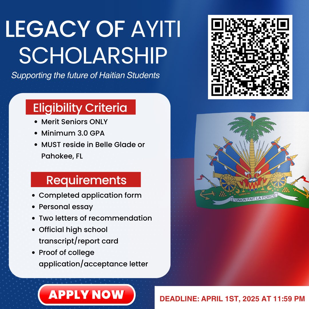 Da_MegaZoe's tweet photo. Happy 35th Birthday to ME!
🚨 Exciting News! 🚨
I am launching the inaugural “Legacy of Ayiti” Scholarship for Haitian descent students! 🇭🇹🎓
We are awarding one male & one female high school senior who show academic excellence, leadership & community commitment. #MuckCity https://t.co/zqY3lZZQTF