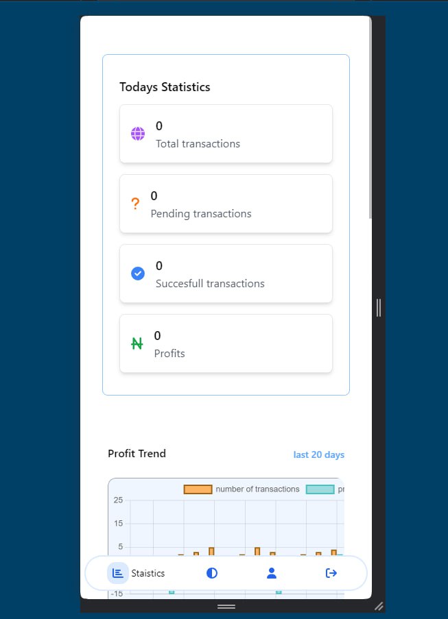 codenojutsu's tweet photo. Our admin statistic page gives us a snapshot of how BotSub is doing. From transactions to revenue, and user engagement to performance. Fully responsive ui Helps us optimize, make informed decisions, and drive growth!#BotSub

#Reactjs
#Nextjs 
#Nodejs
#Webdev https://t.co/a2DDO9tOAK