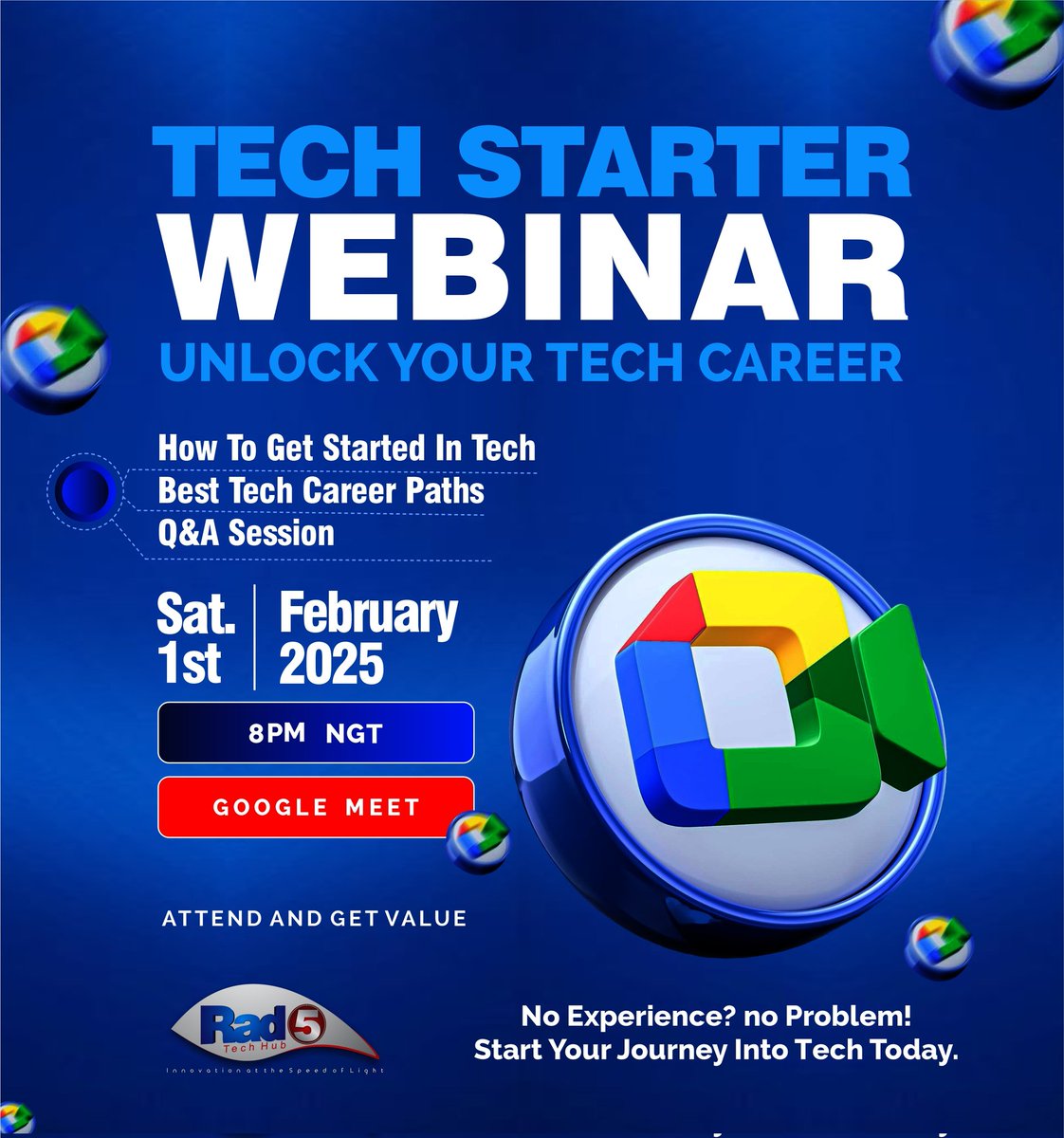 No tech skills? No problem! 

Join our FREE Tech Starter Webinar tonight at 8PM &amp; learn how to land your first tech gig with zero experience!

🔗 Register now: bit.ly/RAD5Webinar
👥 Join the community: bit.ly/RAD5TechVilla

#Tech #web_development #uiux #dataanalytics