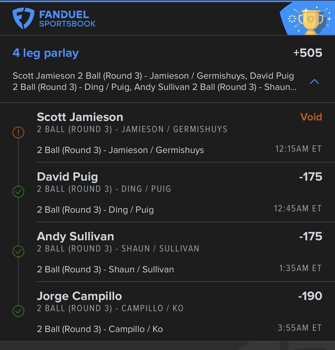 jgBETS_'s tweet image. Cash it💰✅🏌️

#SportsBettingX #GamblingX #2ball