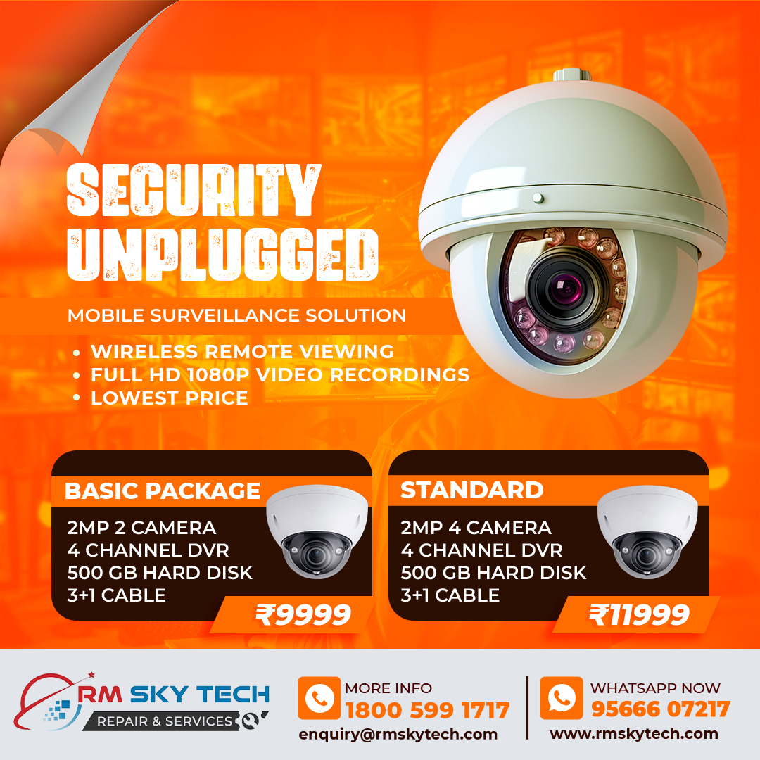 rm_repair_serv's tweet image. 💡 Secure Your Loved Ones, Stay Stress-Free!
RM Sky Tech offers tailored CCTV packages for homes and businesses.
DM us now for details!
📞 95666 07217 | 🌐 rmskytech.com
#TotalProtection #SurveillanceMadeEasy #TechDrivenSecurity #StaySafe