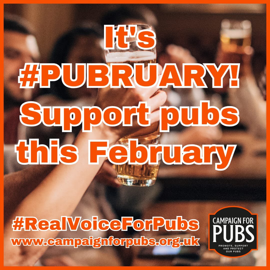 January is over…now it’s #PUBruary! 🤩

Get to the #pub today &amp; support #pubs t this month! 🍺🍷☕️🍽️🍻

#SupportourPubs #supportpubs #BackOurBrewers