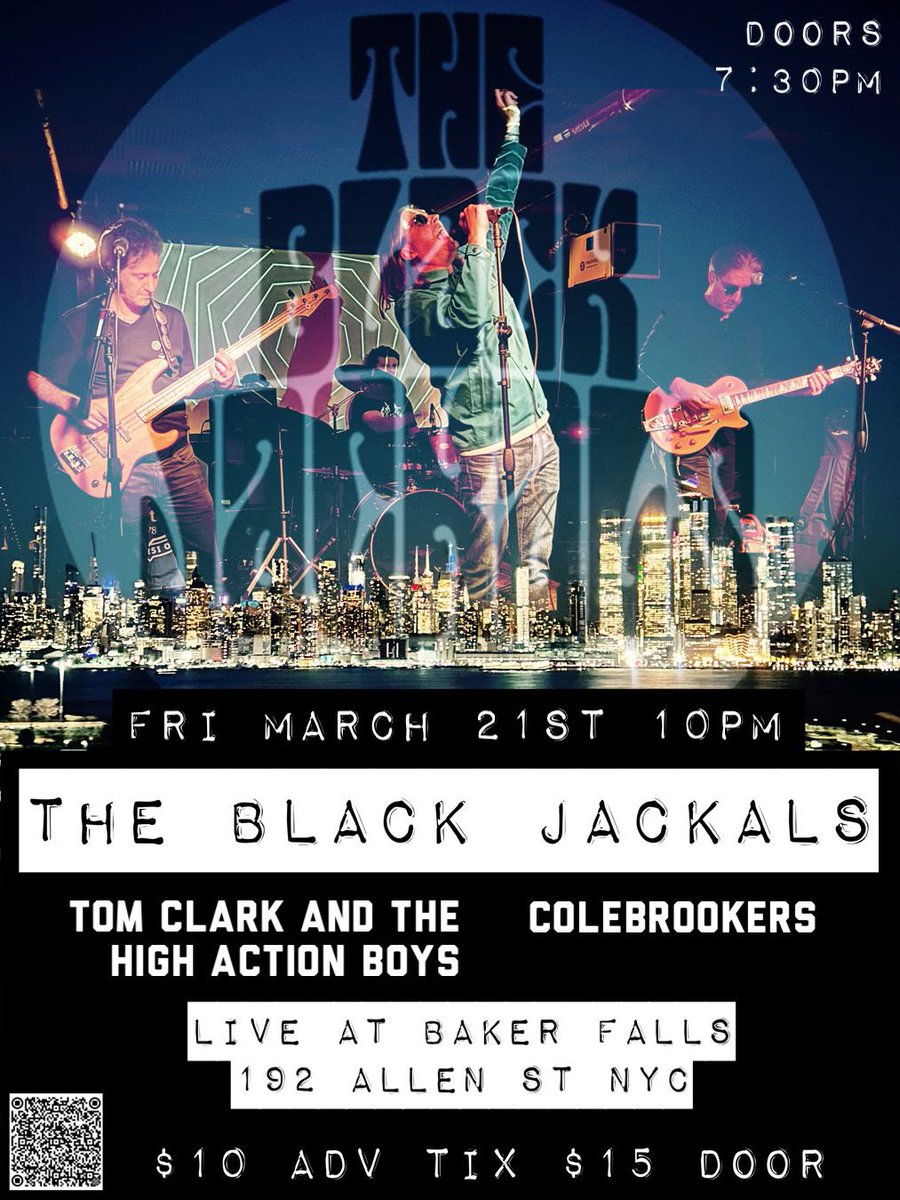 🗽03.21.25 🚖 
<a href="/BakerFallsNYC/">BakerFalls</a>
192 Allen St NYC 
Doors 7:30pm 
🎫 $15 day of show

Grab your $10 ADV 🎫 tickets.venuepilot.com/e/the-black-ja…

#theblackjackals #theblackjackalsnyc 
#theblackjackalslive