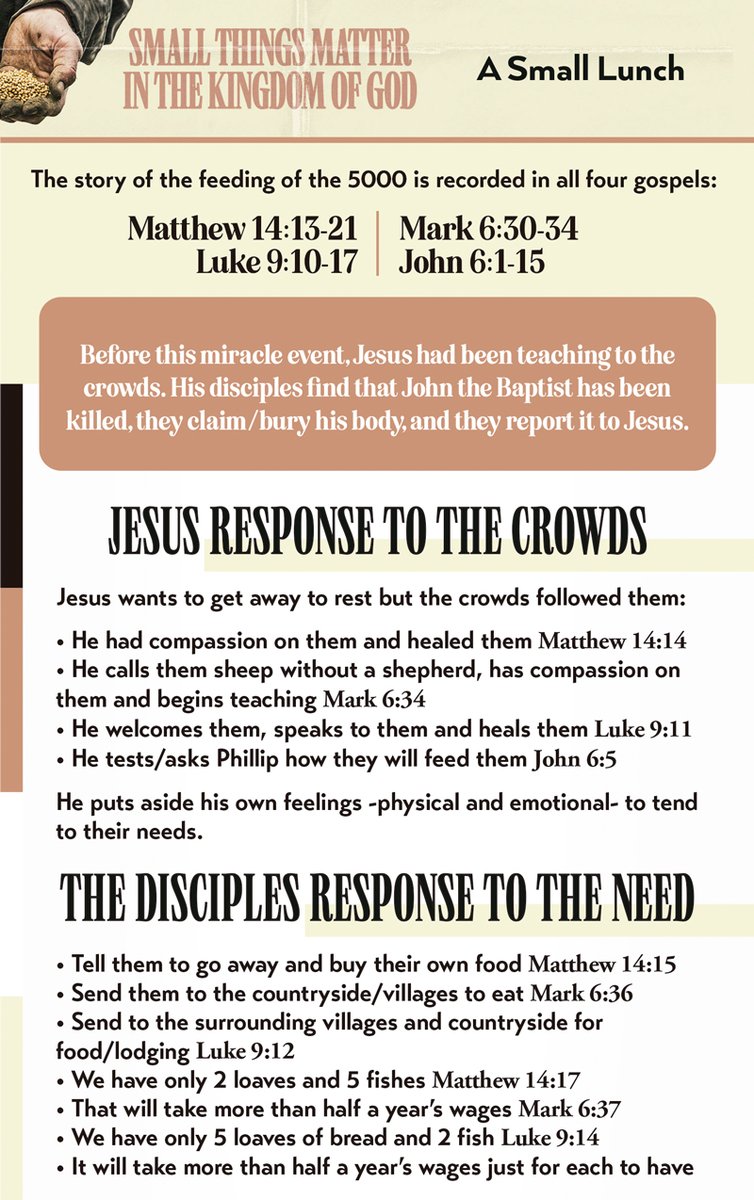 jccelgin's tweet image. #TeachingGuide | Small Things Matter in the Kingdom of God » A Small Lunch | 02-02 #February #God #Elgin