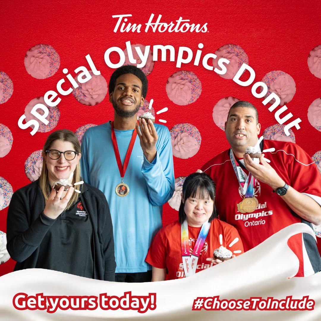 Torch Run Ontario (@torchrunontario) on Twitter photo The Special Olympics Donut is back at <a href="/TimHortons/">Tim Hortons</a>! 🍩 Jan 31 - Feb 2
Join the fun! Enter our photo contest for a chance to win a Tims gift card. Enter here: soontar.io/tims 📸
Grab yours today or tomorrow—let’s make every bite count! #ChooseToInclude <a href="/SpecialOCanada/">Special Olympics Canada</a> The Special Olympics Donut is back at <a href="/TimHortons/">Tim Hortons</a>! 🍩 Jan 31 - Feb 2
Join the fun! Enter our photo contest for a chance to win a Tims gift card. Enter here: soontar.io/tims 📸
Grab yours today or tomorrow—let’s make every bite count! #ChooseToInclude <a href="/SpecialOCanada/">Special Olympics Canada</a>
