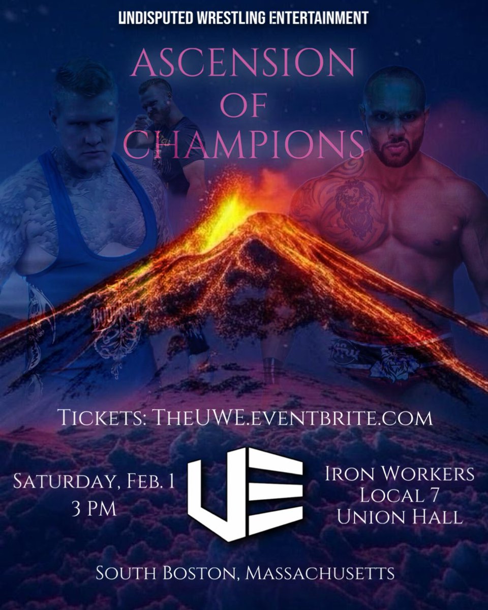 UWE_Boston's tweet photo. TODAY AT 3PM IN SOUTH BOSTON, MASSACHUSETTS!!!

Tickets: https://t.co/IKWVjCNnrP

#ProWrestling #SportsEntertainment #UWE https://t.co/fTQbga5qvL