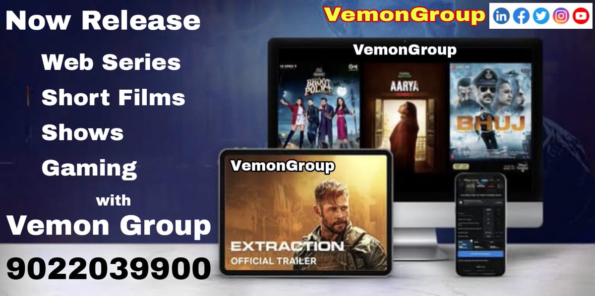 VemonGroup's tweet photo. Now Release your Web Series, Short Films, Show, Gaming with us.

Vemon Group https://t.co/7ay55TMVjm

#VemonGroup #Events #EventPlanner #eminentvishnu #anaghsankalp #fbreelsfypシ゚viralシ #viralreelsシ #eventplanning #eventdecor #businesswoman #business #businesstips https://t.co/9b54daRcci