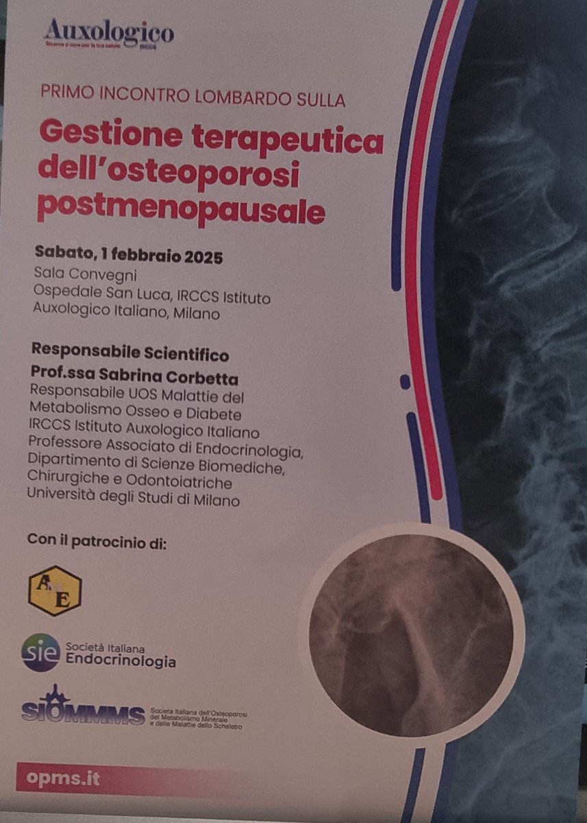Primo incontro lombardo sulla Gestione terapeutica dell'osteoporosi postmenopausale.
Un proficuo momento di confronto tra bone specialists.#AME #SIE #SIOMMMS #bonespecialist