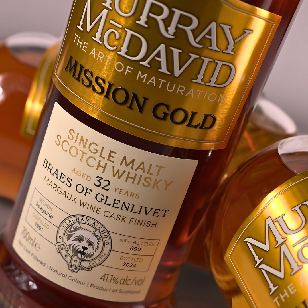 Aged for 32 years &amp; finished in prestigious #Margaux wine barriques, this #whisky embodies the very essence of our #MissionGold collection - where innovation meets the exceptional 🥃

ow.ly/MnGQ50TWowm

#MurrayMcDavid #ArtofMaturation #InspiredScotchWhisky #BraesOfGlenlivet
