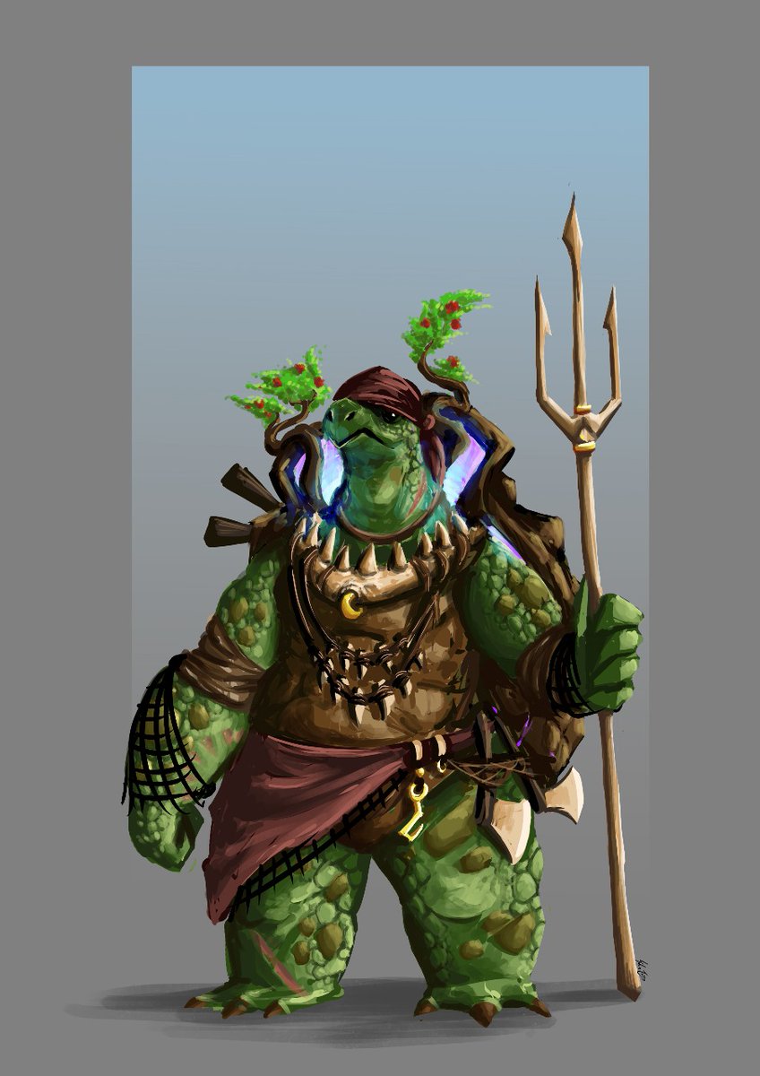Dungemons's tweet photo. A nice barbarian Tortle made for a D&amp;D campaign. https://t.co/fKc8MtL2TM