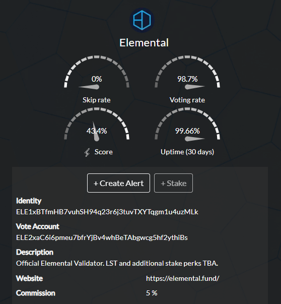 Breaking News:
Elemental has officially launched its validator on the <a href="/solana/">Solana</a>  mainnet!

We’re incredibly thankful for the support from the @AeroPool_  community and honored to be part of the hardworking crew of validators securing Solana.

As a new validator, we need to grow our