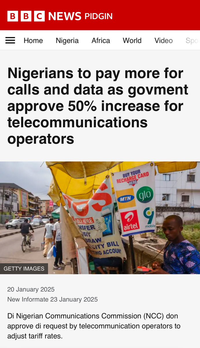 Fosudo's tweet photo. Nigerians will pay more for calls and data this year… NCC's approval of a 50% adjustment is lower than the over 100% increase initially proposed by operators according to the @fccpcnigeria 

What do you think? https://t.co/7dNMRYXsrN