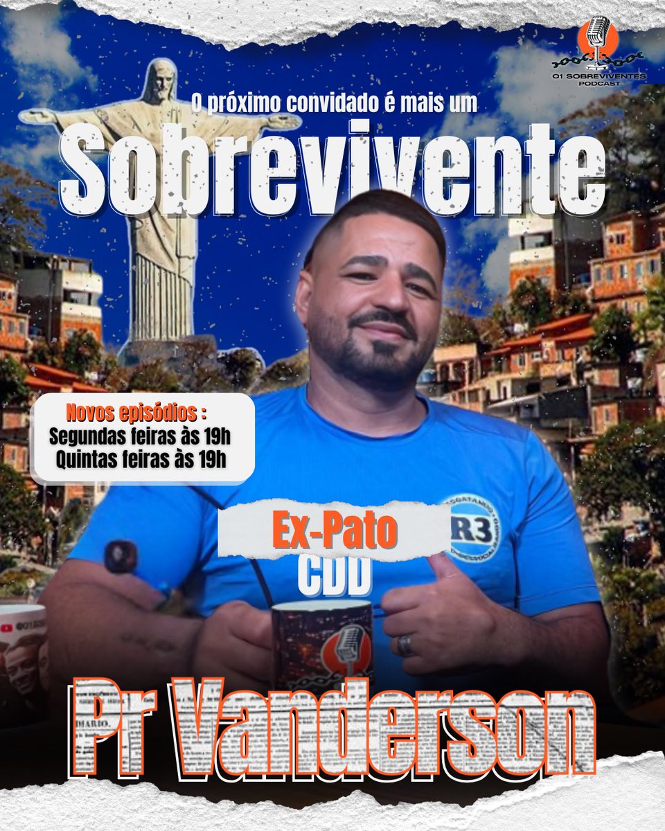 Fala, rapaziada!

Nosso próximo convidado é mais um sobrevivente que não se entregou! Pr Vanderson, ex pato da CDD, vai colar com a gente na próxima segunda, e o papo vai ser sinistro. Então já marca aí, que segunda feira vem conosco, às 19h, lá no nosso YouTube!

Não perde!!