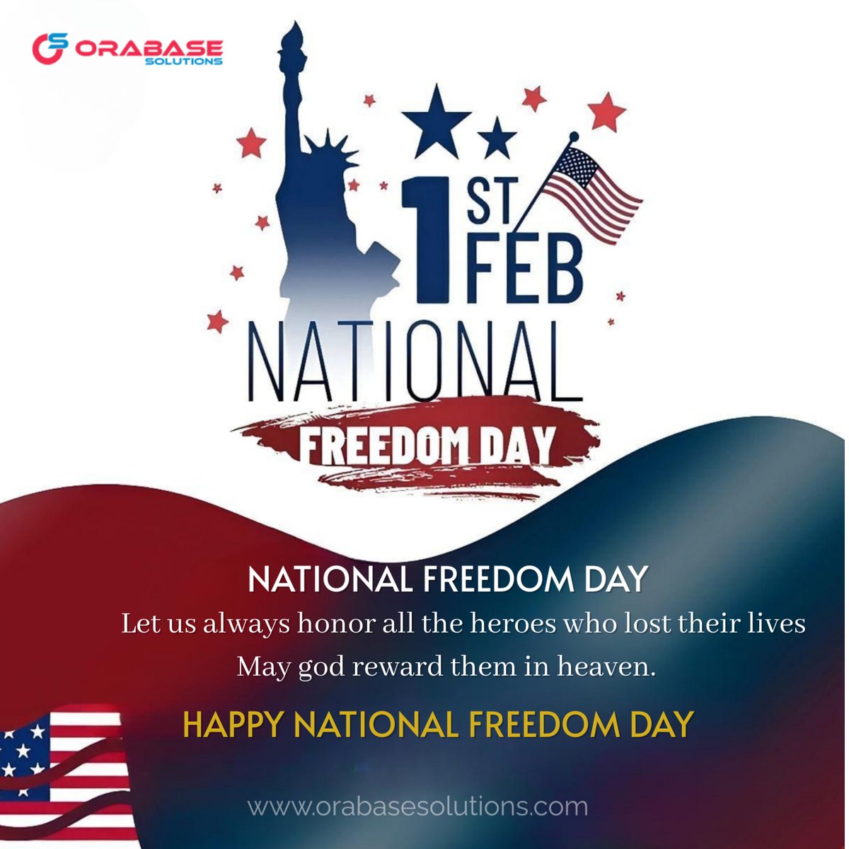 Orabasesolution's tweet image. Today, we honor the courage, resilience, &amp;amp; sacrifices that paved the way for freedom &amp;amp; #equality. Happy #NationalFreedomDay!

What does #freedom mean to YOU? Share your thoughts below! Let’s celebrate the power of liberty together. orabasesolutions.com

#orabasesolutions #usa