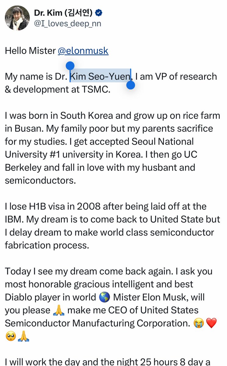 Alisvolatprop12's tweet image. 추정하기론 중국계(대만인일 가능성 또는 중국계 미국인 가능성) 인물이 한국인을 사칭하며 만든 가짜.

김서연을 KIM-SEO-YUEN으로 적는 한국인은 없을 것이다. (일반적으로 YEON)