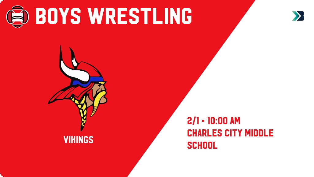 Boys Wrestling (Varsity) Meet Day! - Check out the event preview for the Decorah Vikings. It starts at 10:00 AM and is at Charles City Middle School. gobound.com/ia/ihsaa/boysw…