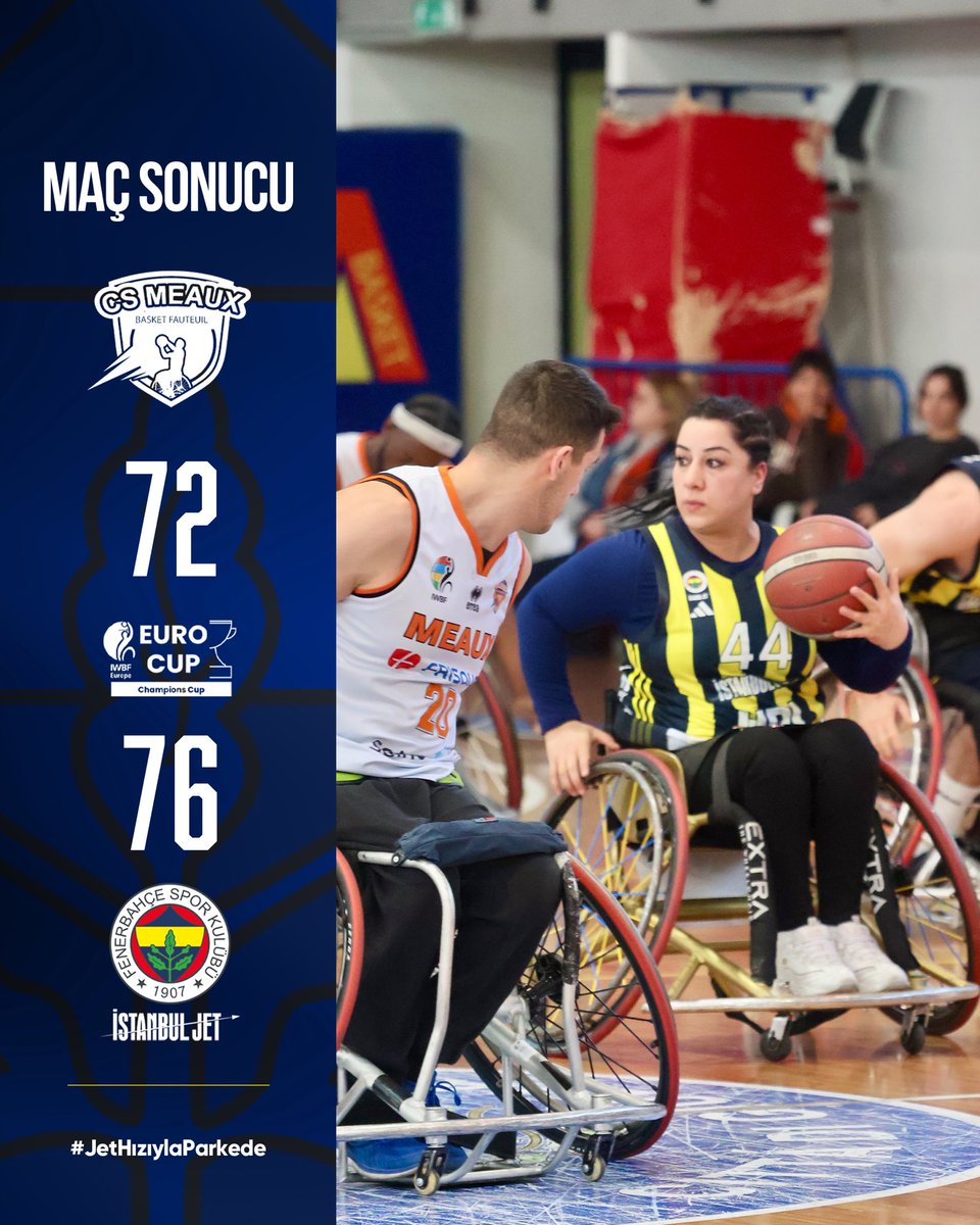 fenerbahcetksb's tweet photo. 4️⃣’te 4️⃣ galibiyetle lider olarak adımızı Şampiyonlar Ligi’nde ilk 8’e yazdırıyoruz! 😎

Tebrikler TAKIM! 💛💙👏

Maç sonucu | CS Meaux 🆚 Fenerbahçe İstanbul Jet: 72-76

#JetHızıylaParkede https://t.co/Qmg8JU5kx8